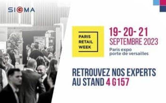 Affiche Paris Retail Week 2023 avec les informations pour y retrouver Sigma