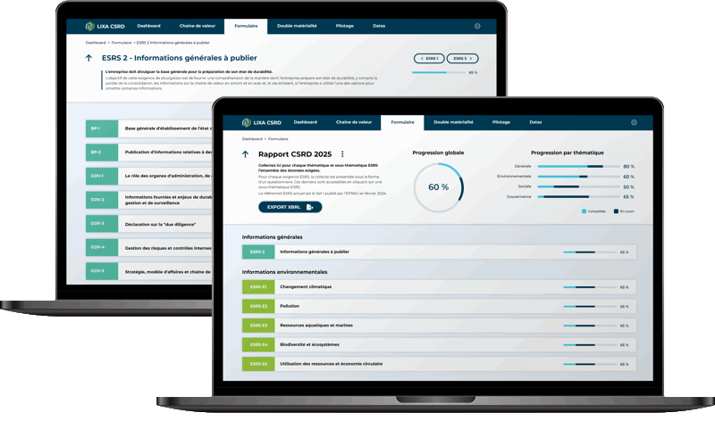 Lixa CSRD, logiciel pour simplifier votre reporting extra financier